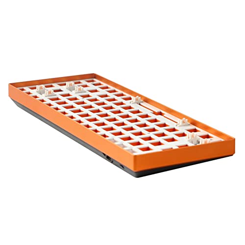 Rwedkd TESTER84 Mechanische Tastatur mit Austauschbarem Schaft, Verkabeltes Single-Mode-Kit Hot-SwapRGB-Tastatur mit Hintergrundbeleuchtung Orange