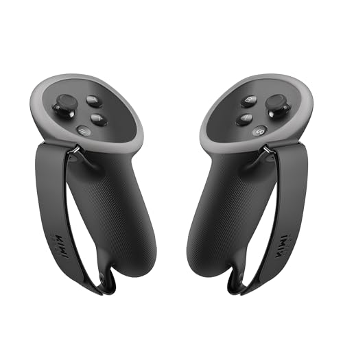 Kiwi Design Controller Grips Cover Zubehör Kompatibel mit Meta Quest 3, Silikon Hand Grip Protector mit Knöchelriemen