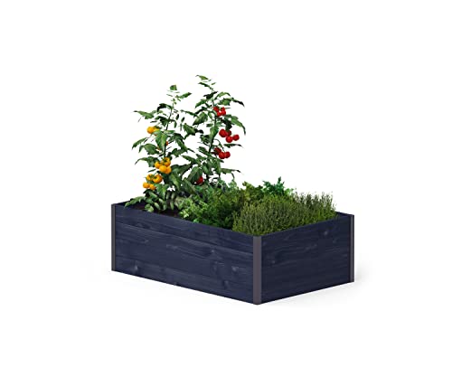 Upyard GardenBox Modern - modernes Hochbeet aus Holz - ergonomisches Hochbeet für Terrasse und Garten - Pflanzkasten für Gemüse und Kräuter, 120x80x40, Schwarz