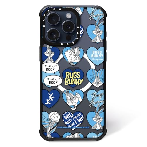 ERT GROUP Original und Offiziell Lizenziertes Looney Tunes Muster Bugs 021 Magnetisch Handyhülle für iPhone 15 PRO MAX Case, Zoll Kompatibel mit MagSafe, stoßfest, Hülle, Transparent