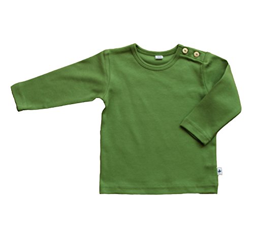 Baby Kinder Langarmshirt Bio-Baumwolle T-Shirt Shirt Jungen Mädchen waldgrün (74-80, waldgrün)
