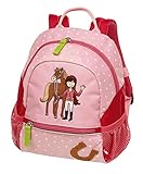 Sigikid 24951 Rucksack klein Gina Galopp Mädchen Kinderrucksack empfohlen ab 2 Jahren rosa/rot