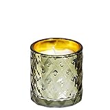 Spaas 6 geruchlose Kerzen in gold festlich strukturiertes Glas ± 25 Stunden weiß