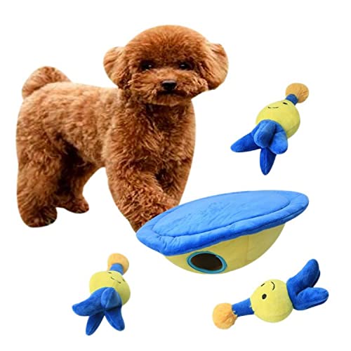 Cuteboom Quietschendes Hundespielzeug, groß, langlebig, zum Verstecken und Verstecken, Plüsch, interaktives Hundespielzeug für große, mittelgroße und kleine Hunde, Haustiere, Weihnachts-Hundespielzeug