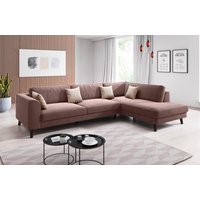 INOSIGN Ecksofa "Laurentia", mit 4 Zierkissen, Ottomane links oder rechts bestellbar