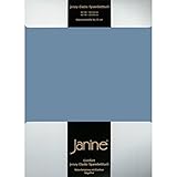 Janine Spannbettlaken Elastic - extra weiches und elastisches Spannbetttuch - für Matratzen 140x200cm bis 160x220cm denimblau