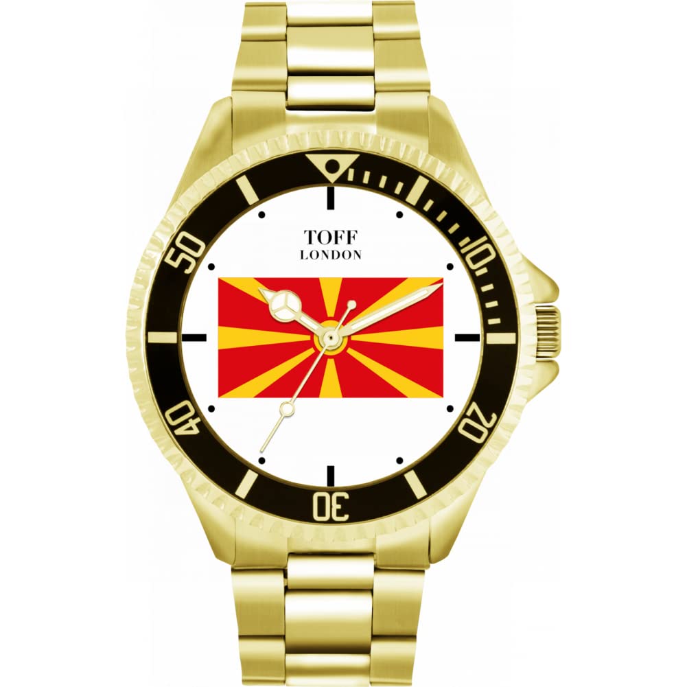 Toff London Nordmazedonien-Flaggen-Uhr