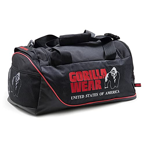 Gorilla Wear Jerome Gym Bag - Schwarz/Rot - Bodybuilding und Fitness Sporttasche Herren