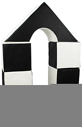 Velinda 6-TLG. Mini-Schloss-Set Groß-Softbausteine Schaumstoffbausteine Riesenbausteine (Farbe: schwarz - weiß)