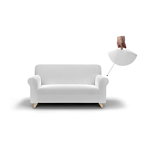 Più bello Bielastische Couchüberzüge weiß, Polyester, 2 Plätze