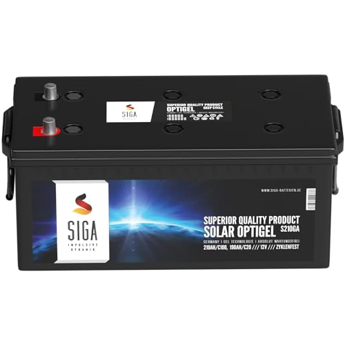 SIGA Gel-Batterie 12V 210Ah Gel Akku Blei-Akku Bootsbatterie Wohnmobil Batterie Solarbatterie Versorgerbatterie