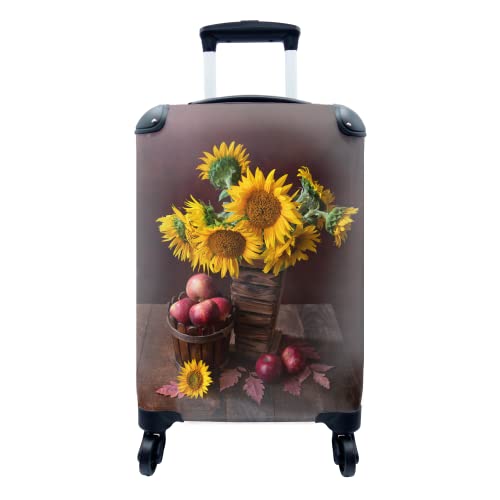 Koffer - 35x55 cm - Sonnenblumen - Apfel - Stilleben