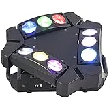 Ibiza - 9BEAM-MINI - Spinne mit dynamischem Lichteffekt aus 3 CREE RGBB LEDs mit je 10W - Schwarz
