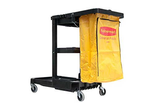 Rubbermaid Commercial Products Janitor Cart with Bag and 4 Swivel Wheels