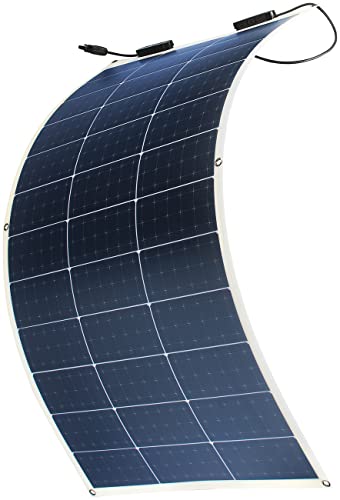 reVolt Semiflexibles Solarpanel: Ultraleichtes Flexibles Solarmodul für MC4, salzwasserfest, 100W, IP67 (Solarmodul für Gartenbeleuchtung)