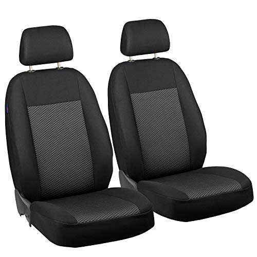 Zakschneider B-KLASSE Vorne Sitzbezüge - für Fahrer und Beifahrer - Farbe Premium Schwarz-graue Dreiecke Optimum