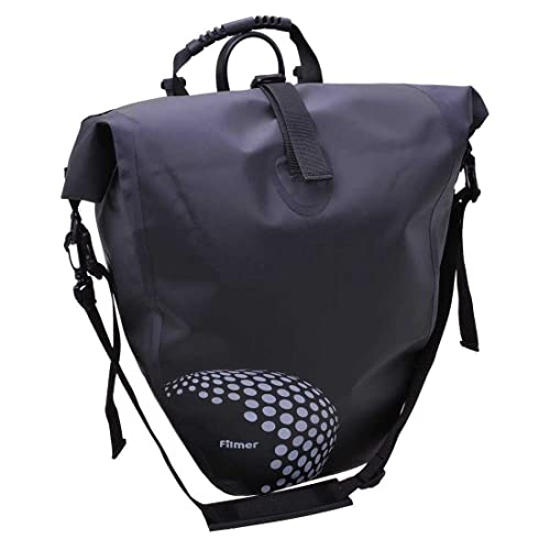Filmer Gepäckträgertasche 25 Liter 100% Wasserdicht mit Tragegriff und Schultergurt (Schwarz)