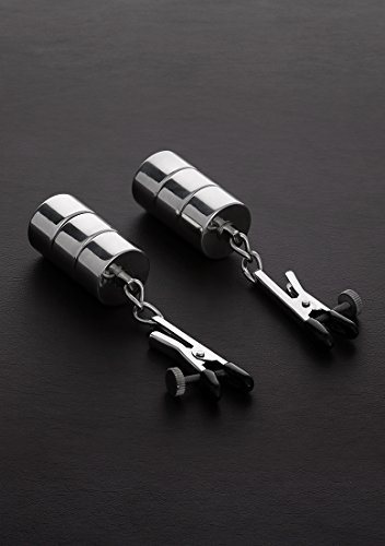 Triune - 2 verstellbare Nippelklemmen + austauschbare Gewichte aus Edelstahl TBJ-2134 Silber