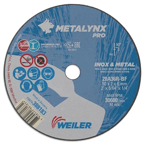 Metalynx PRO Inox & Metall F41 50X2X6 Winkelschleifer - Trennscheibe zum Schneiden von Stahl und Edelstahl | Packung mit 100stk