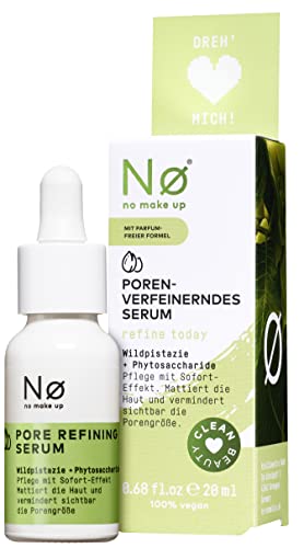 Nø refine tøday Porenverfeinerndes Serum mit Wildpistazie und Phytosaccharide – mattierendes Gesichtsserum für eine ebenmäßige Haut mit verfeinerten Poren | 20 ml (1er Pack)
