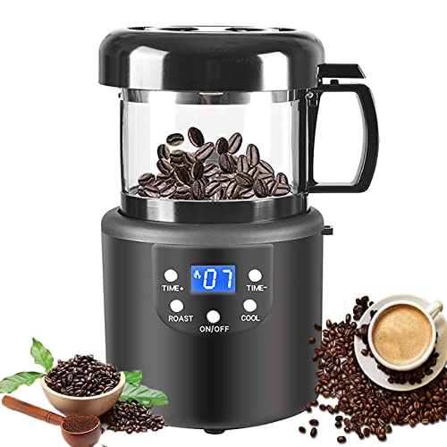 1400 W Kaffeeröstermaschine,2-in-1-Maschine zum Backen und Kühlen,80 g Elektrische Rauchfreie Kaffeeröster, automatische kleine Heißluft-Kaffeeröster,Zeitgesteuertes Rösten und LED-Anzeigefeld