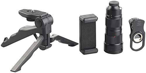 Somikon Teleobjektive: Vorsatz-Tele-Zoom-Objektiv 4X - 12x für Smartphones, mit Stativ (Lens)