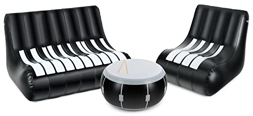 Stagecaptain IF-Set Aufblasbares Loungemöbel-Set - Sitzgarnitur aus PVC - Bestehend aus einem Tisch, einem Sessel und einem Sofa - Ideal für Festivals, Camping, Garten, Proberaum oder Wohnzimmer