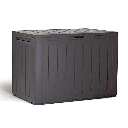 Prosperplast Gartenbox 190 Liter Boardebox aus Kunststoff in dunkler 78 x 43,3 x 55 cm, Ocker dunkel