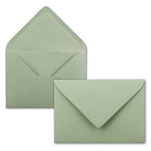 Briefumschläge in Eukalyptus-Grün- 150 Stück - DIN C5 Kuverts 22,0 x 15,4 cm - Nassklebung ohne Fenster - Weihnachten, Grußkarten - Serie FarbenFroh