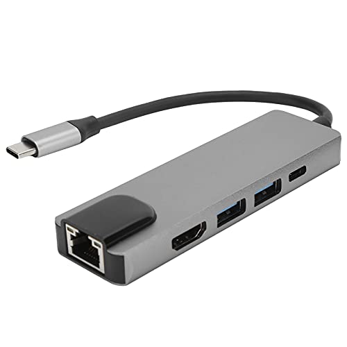 USB C Hub Multi-Port Adapter,USB HUB Typ-C auf High Definition Multimedia Interface 5 in 1 Adapter für Geräteverbindung,HDMI USB Adapter Unterstützung Plug and Play