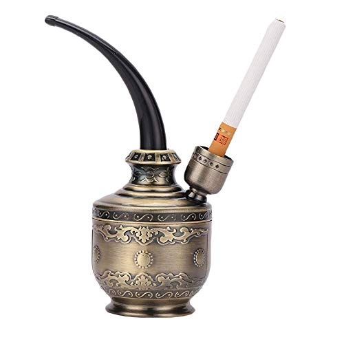 Wasserpfeife für Zigaretten von Hookah, komplettes Mehrzweck-Tabaktopf-Set, Doppelzirkulationsfilter, Zigarettenhalter, Bronze-Pfeife für Gesundheit, Geschenke für Eltern und Männer