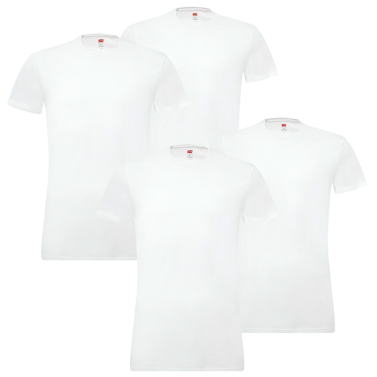 4er Pack Levis Solid Crew T-Shirt Men Herren Unterhemd Rundhals Stretch Cotton
