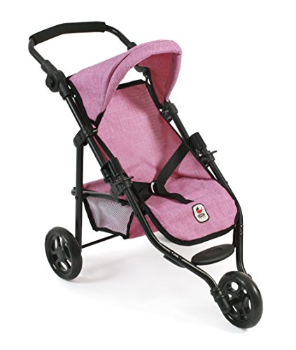 Bayer Chic 2000 - Puppenbuggy Lola, Jogging-Buggy, Puppenjogger, Puppenwagen, Jeans pink