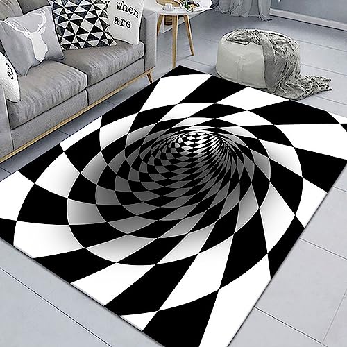 3D Teppich Optische Täuschung, Illusion Rug Moderner Rutschfester Bodenmatte Für Home Schlafzimmer Büro Wohnzimmer Haustür Art Deco Teppich,140x200CM,E