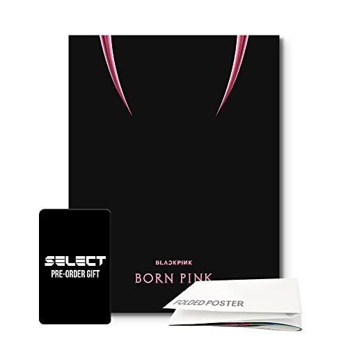 [Offizielles Geschenk] BORNPINK 2nd Album [BORN pink] Box-Set [rosa ver.] + Vorbestellung gefaltetes Poster