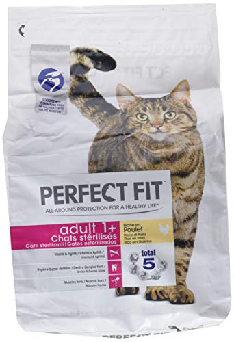 PERFECT FIT Katzenfutter für Erwachsene sterilisierte Katzen, Trockenfutter mit Lachs für Katzen