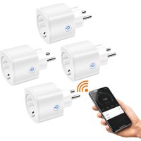 Laxihub 4er Set smarte Wifi-Steckdose mit Energiemessung und App