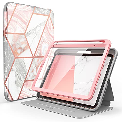 i-Blason Hülle für iPad Mini 6 Generation, iPad 8.3'' 2021 Schutzhülle Bumper Case Trifold Stand 360 Grad Cover mit Displayschutz [Cosmo] mit Auto Schlaf/Wach und Stifthalter (Marmor)