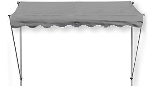 GRASEKAMP Qualität seit 1972 Klemmmarkise Ontario 205x130cm Grau Balkonmarkise höhenverstellbar von 200 cm – 320 cm