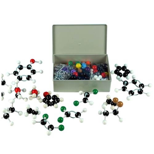Ficher 444-teiliges Molekularmodellbausatz, wie abgebildet, PP-Wissenschaftsatome, molekulare Modelle, Codierungsatome für Kinder