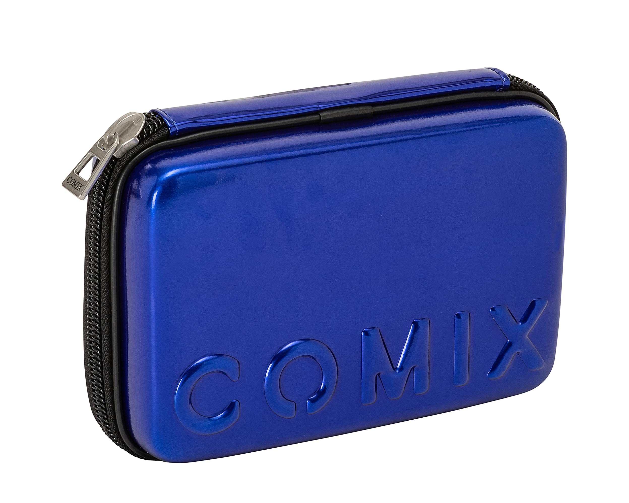 Comix Flash – Federmäppchen mit Maxi-Reißverschluss, innen mit Reißverschluss und atmungsaktivem PVC-Fenster, 36 elastische Schlaufen zum Organisieren von Stiften, Bleistiften, Markern, 21 x 6,5 x