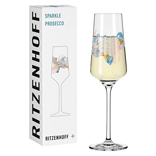 RITZENHOFF 3441006 Proseccoglas 200 ml – Serie Sparkle Motiv Nr. 12 mit Unterwasserwelt, mehrfarbig – Made in Germany