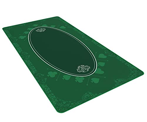 Bullets Playing Cards Universal Tischdecke für Brettspiele, Kartenspiele und Gesellschaftsspiele - Unterlage grün in 180 x 90 cm für den eigenen Spieletisch - Deluxe Spieltuch – Spielteppich
