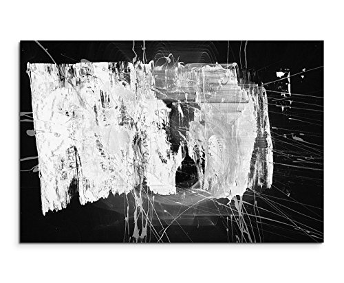 Sinus Art Abstrakt 1398-120x80cm SCHWARZ-Weiss Bilder - Wandbild Kunstdruck in XXL Format - Fertig Aufgespannt – TOP - Leinwand - Wand Bild - Kunst Bild - Wandbild abstrakt XXL