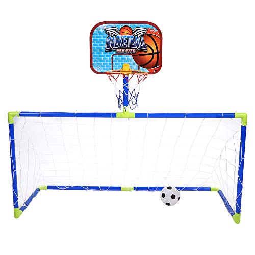 VGEBY Fußball Basketball Spielzeug Set, Kinder Fußball Ziel Pool Set Basketball Rückwand Hoop Set Mini Ball Spielzeug