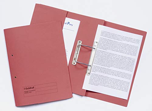 Guildhall Schnellhefter mit Innentasche 315 g/m² Kapazität 38 mm Folio-Format 25 Stück rot