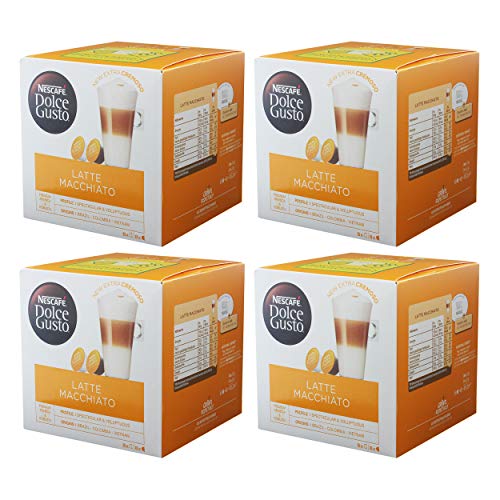 Nescafé Dolce Gusto Latte Macchiato, Kaffee, Kaffeekapsel, 4er Pack, 4 x 16 Kapseln (32 Portionen)