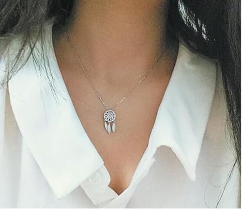GURIDO Winzige Herz-Halskette für Frauen, silberfarbene Kette, kleiner Liebes-Halsketten-Anhänger am Hals, böhmische Chocker-Halskette, Schmuck