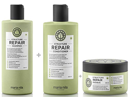 Maria Nila Structure Repair Set - Shampoo 350 ml + Conditioner 300 ml + Masque/Maske 250 ml