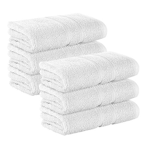 6 Stück Premium Frottee Handtücher 50x100 cm in weiß von StickandShine in 500g/m² aus 100% Baumwolle Öko-TEX Standard 100 Materialien